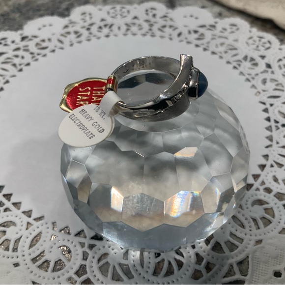 MEN'S OVAL THAI STAR SAPPHIRE RING HEAVY GOLD ELECTROPLATE  18KT SZ 8.5 - Picture 11 of 11